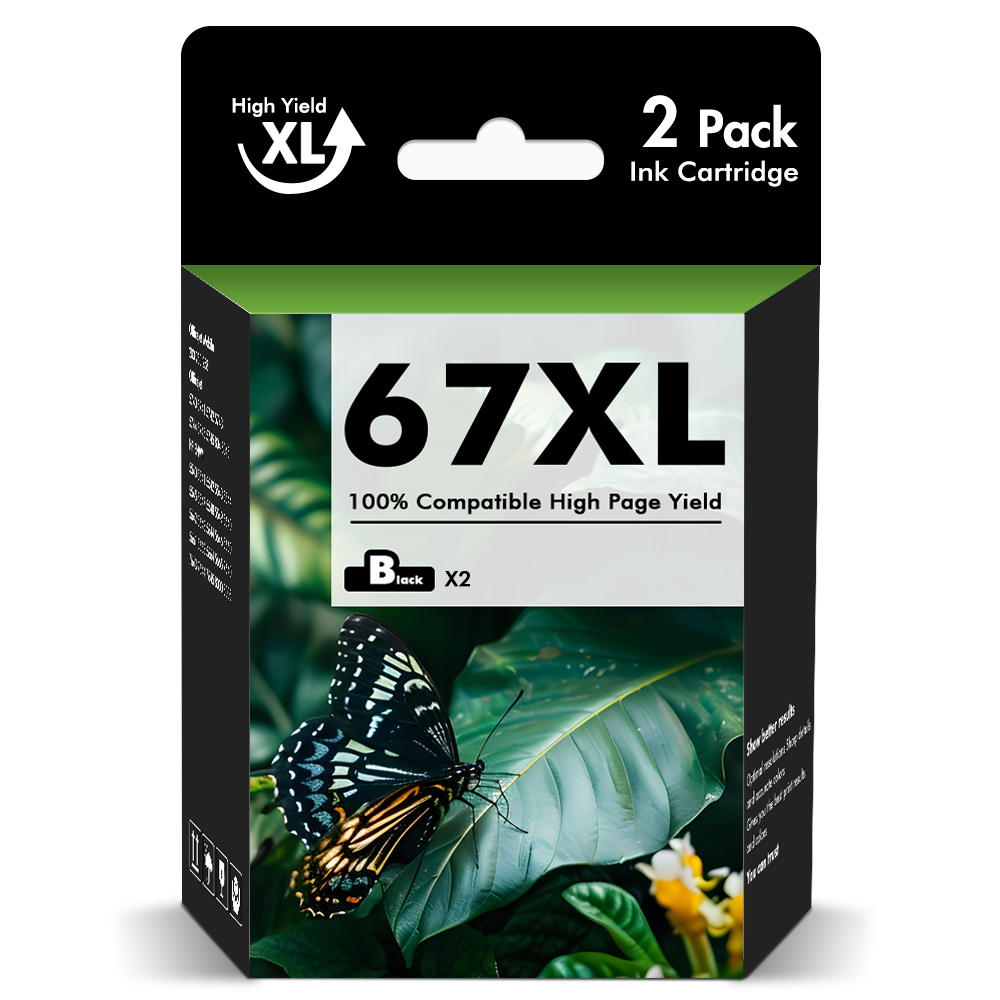 67 Black Ink Cartridge Compatible for HP 67XL