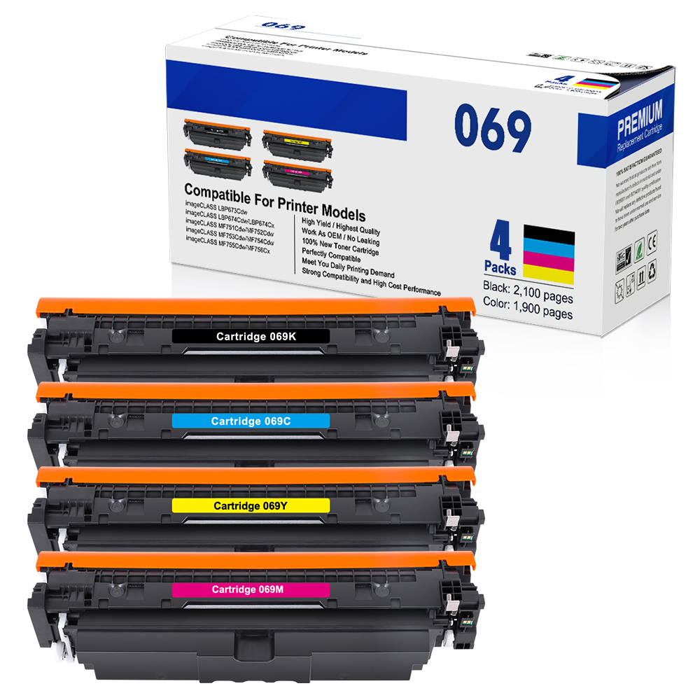 069 069H Toner Cartridge Set High Capacity 4-Pack Compatible for