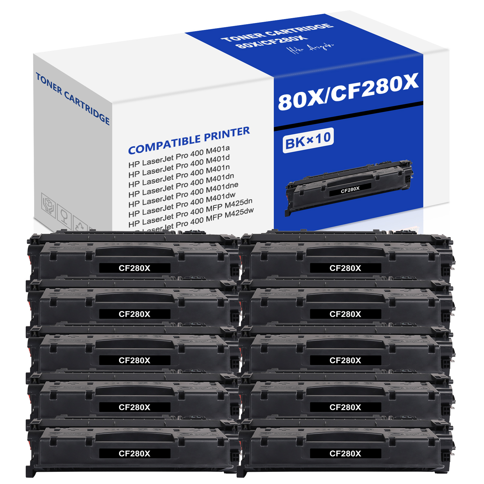 SPS CF07 1x Toner 80X CF280X Schwarz Kompatibel Für HP Laserjet Pro 400 M401 Drucker Schwarz (CF280X / Laserjet Pro 400 M401