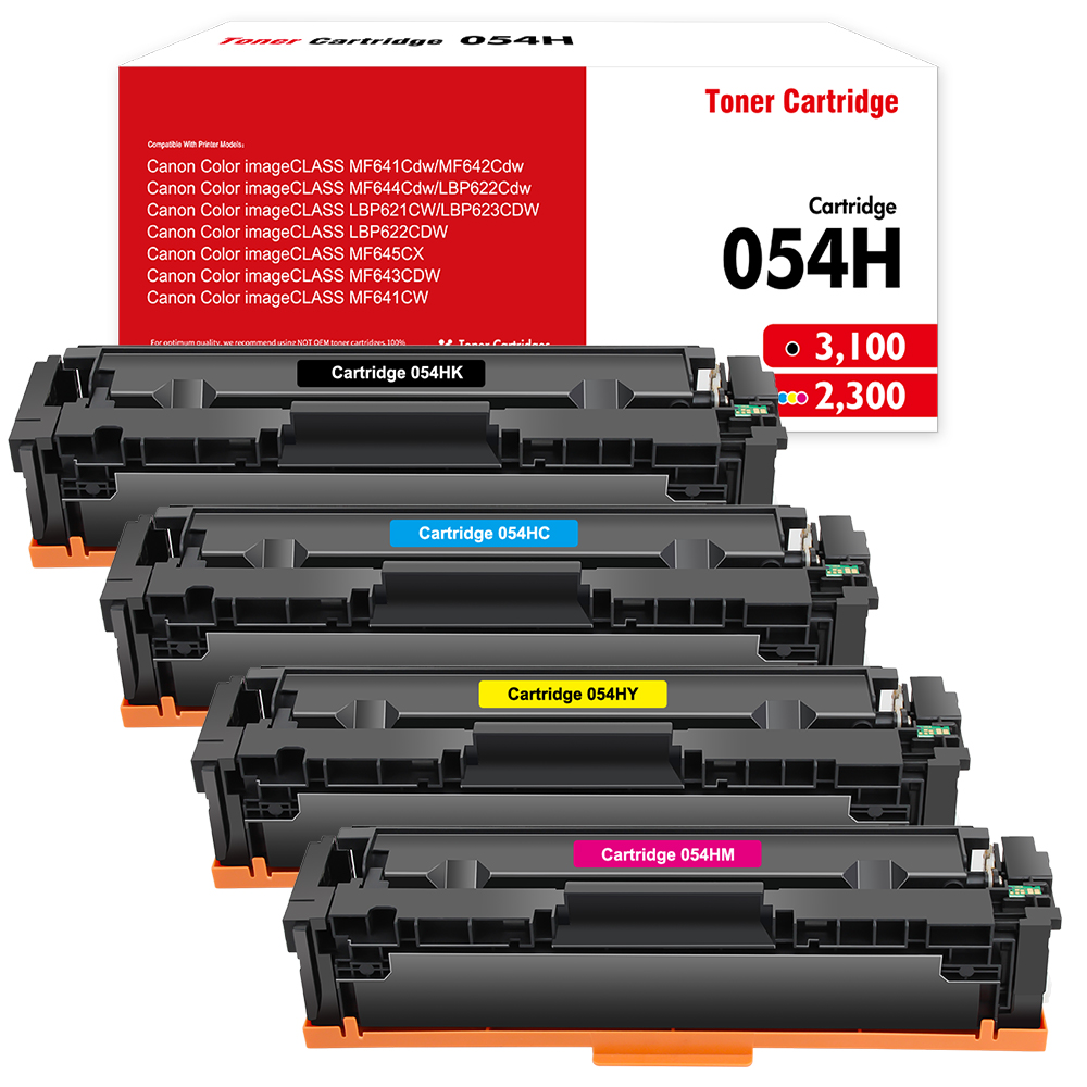 4PK Toner Cartridge for Canon 054 H Imageclass MF640C MF644cdw