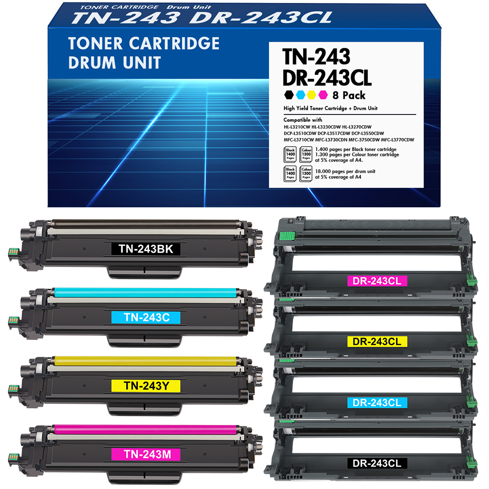 Coloran TN243 TN247 Toner Kompatibel für Brother TN 243 247 CMYK TN-243